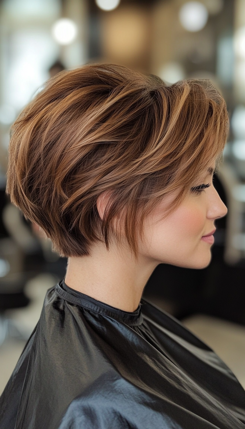 13. Voluminous Short Stack in Light Brown (Short Stacked Haircuts) - Short Stacked Haircuts