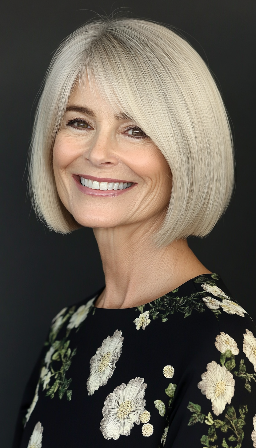 4. Chin-Length Bob in Ash Blonde (Haircuts For Women Over 60) - Haircuts For Women Over 60