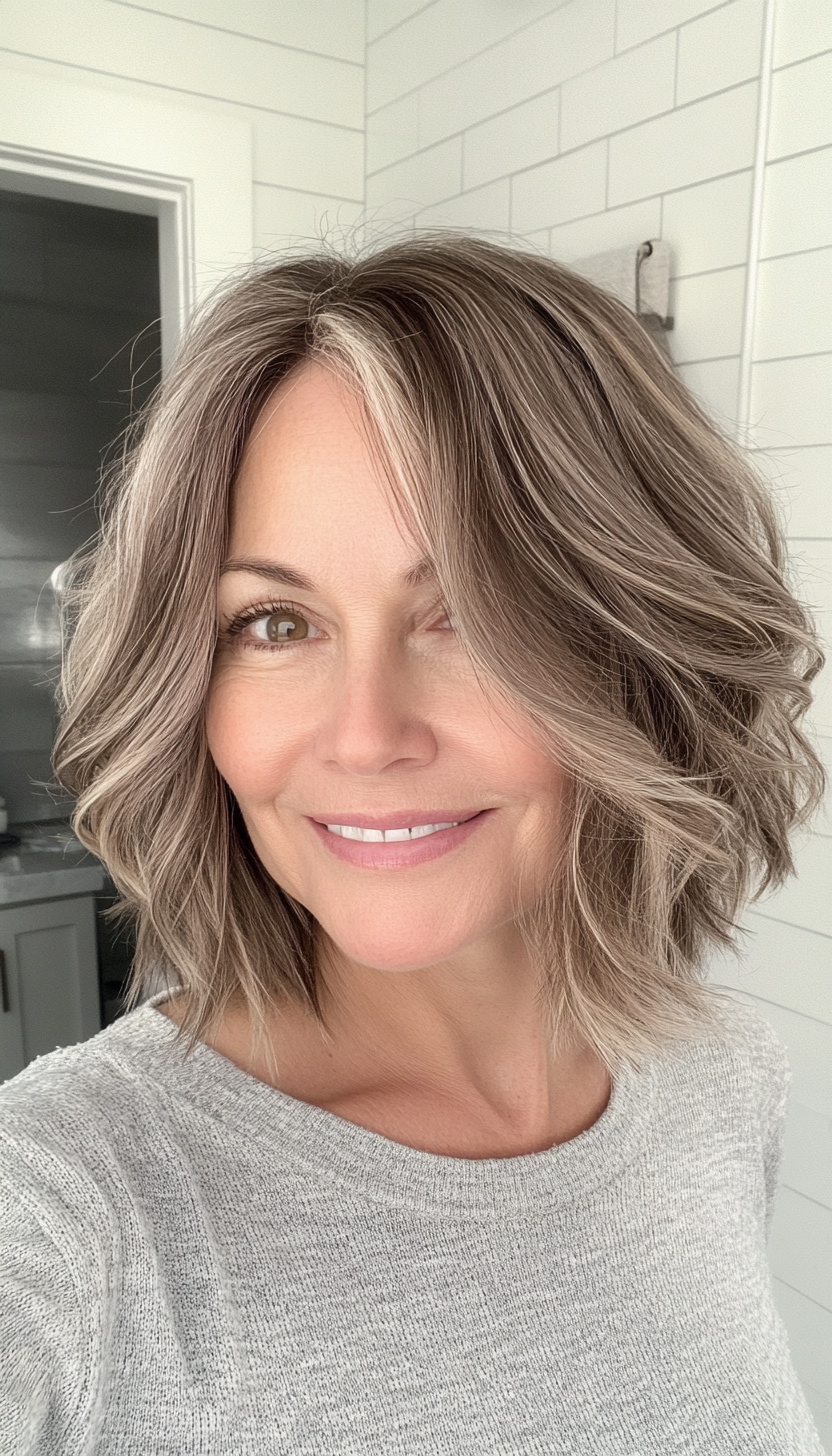 9. Textured Bob in Light Brown (Haircuts For Women Over 60) - Haircuts For Women Over 60