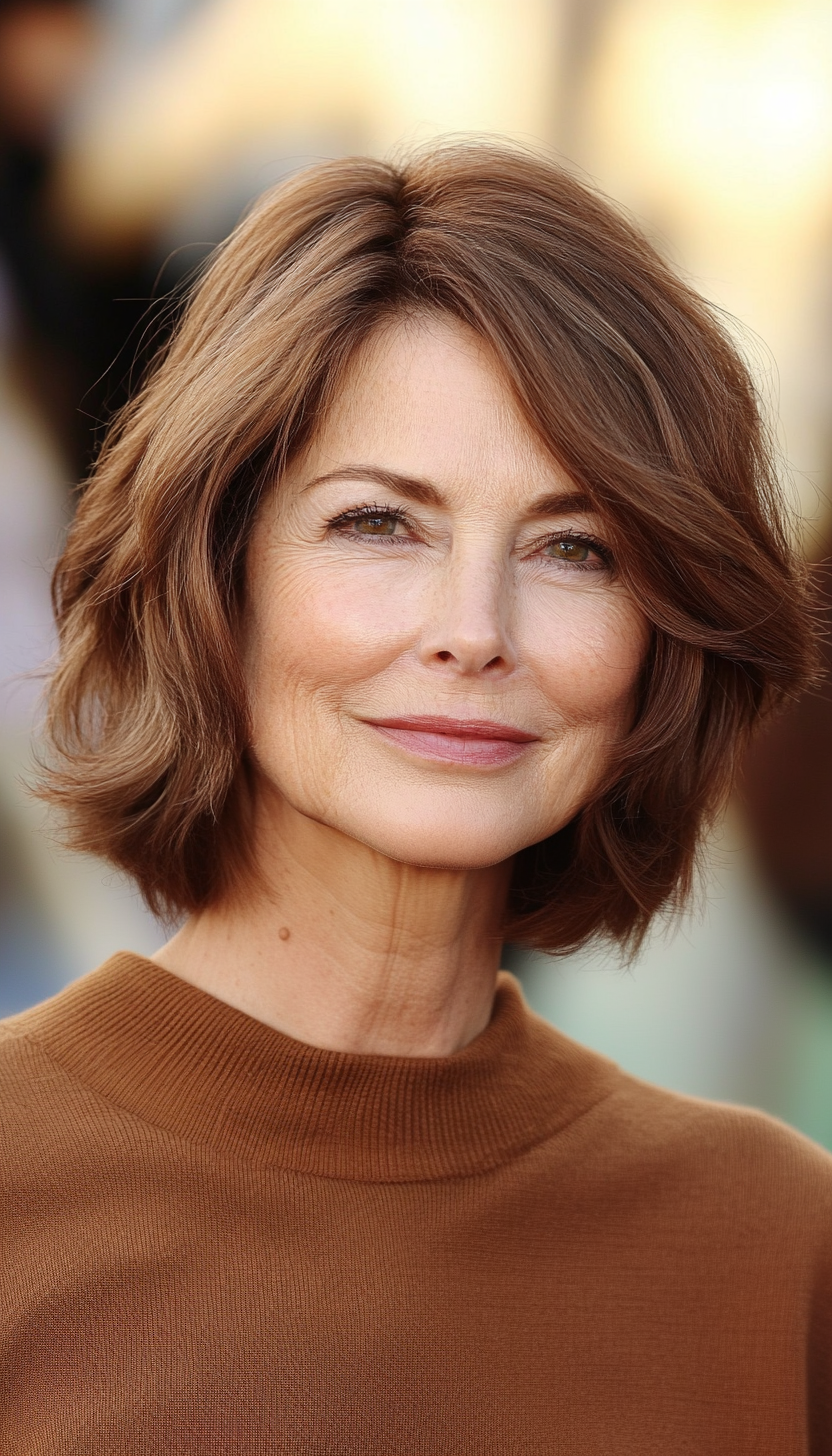 24. Choppy Bob in Soft Chestnut (Haircuts For Women Over 60) - Haircuts For Women Over 60
