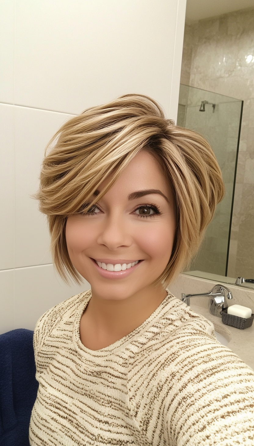 12. Volumized Short Shag in Golden Blonde (Short Hairstyles For Thin Hair) - Short Hairstyles For Thin Hair