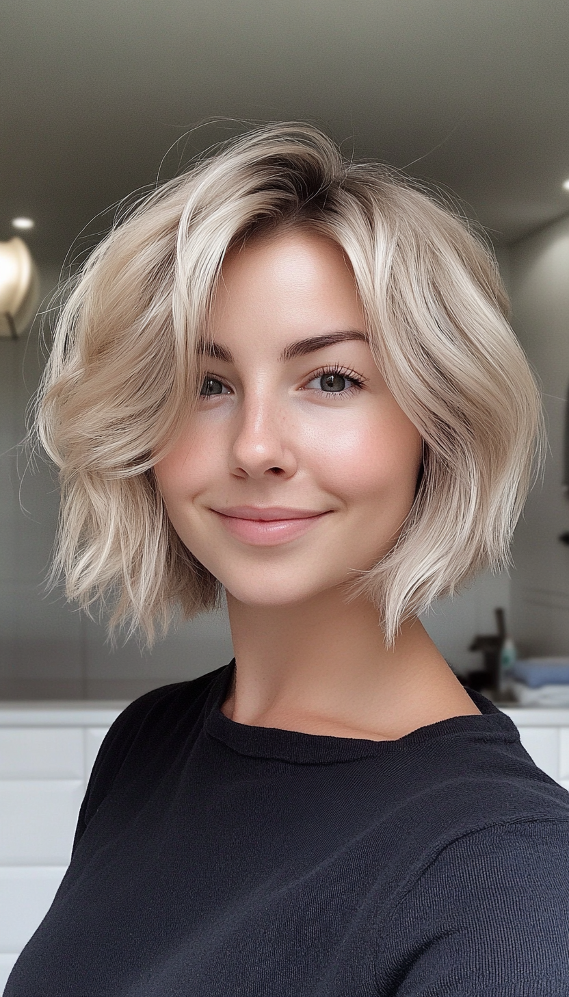 20. Ear-Length Tousled Cut in Natural Blonde (Short Hairstyles For Thin Hair) - Short Hairstyles For Thin Hair