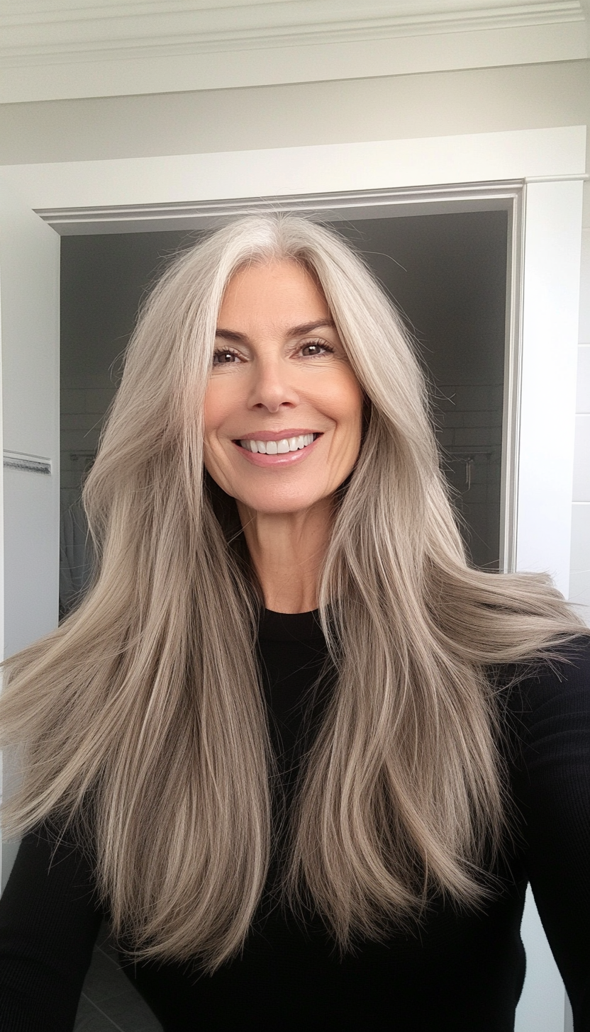 21. Textured Ends in Ash Blonde (Medium Length Hairstyles For Older Women) - Medium Length Hairstyles For Older Women