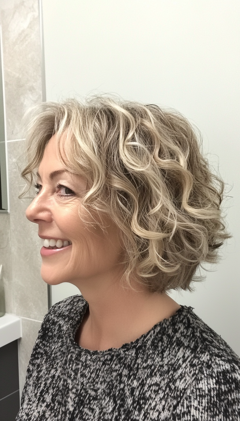9. Soft Curly Bob with Natural Dark Blonde (Hairstyles For Women Over 60 With Fine Hair) - Hairstyles For Women Over 60 With Fine Hair
