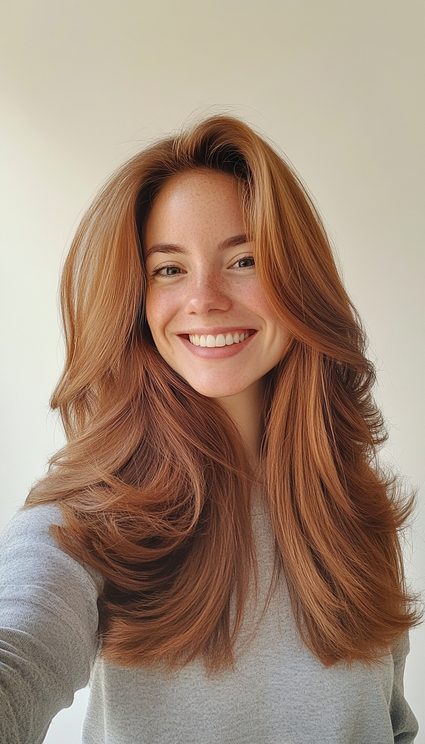 1. Feathered Chestnut Cascade (Hippie Haircuts) - Hippie Haircuts