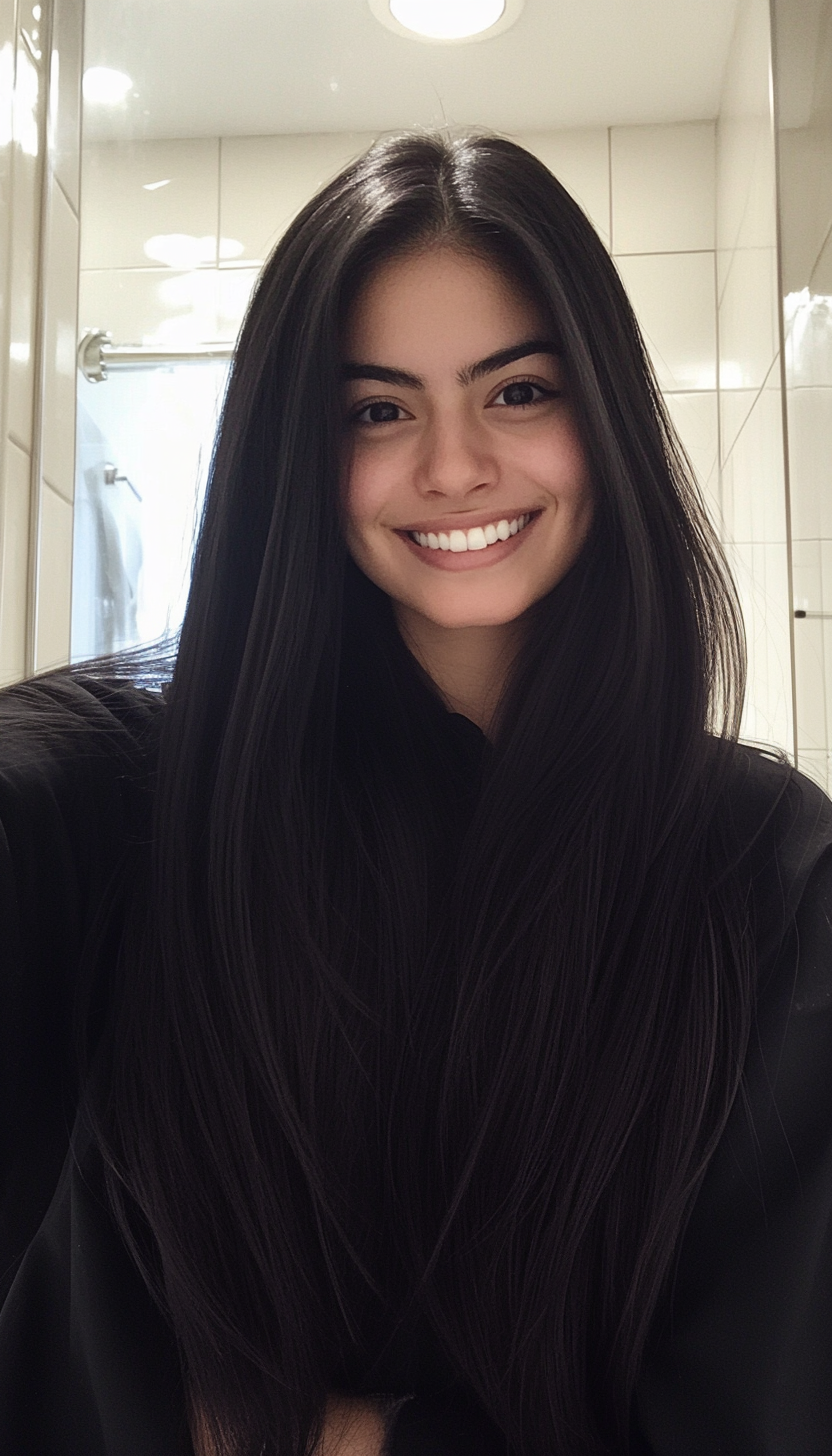 13. Silky Jet Black Simplicity (Hippie Haircuts) - Hippie Haircuts