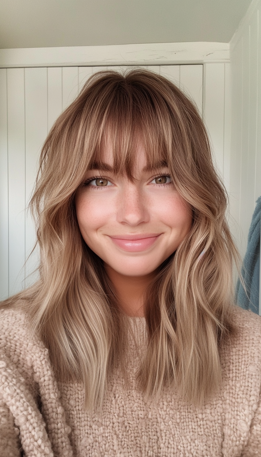 21. Toasted Almond Wispy Fringe (Hippie Haircuts) - Hippie Haircuts
