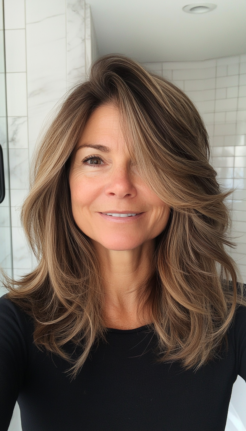 2. Shoulder-Length Shag with Ash Brown Tones (Modern Hairstyles For Women Over 50) - Modern Hairstyles For Women Over 50