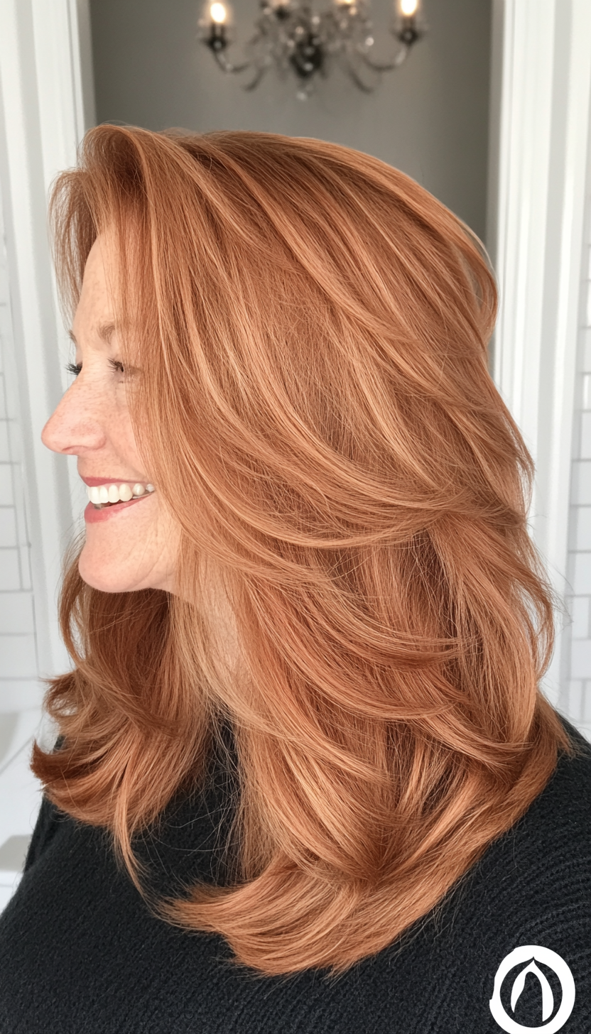10. Soft Shoulder-Length Layers in Medium Auburn (Modern Hairstyles For Women Over 50) - Modern Hairstyles For Women Over 50