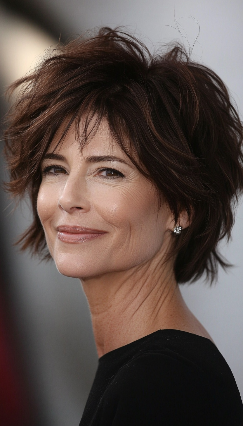 22. Long Layered Cut in Soft Cocoa Brown (Modern Hairstyles For Women Over 50) - Modern Hairstyles For Women Over 50