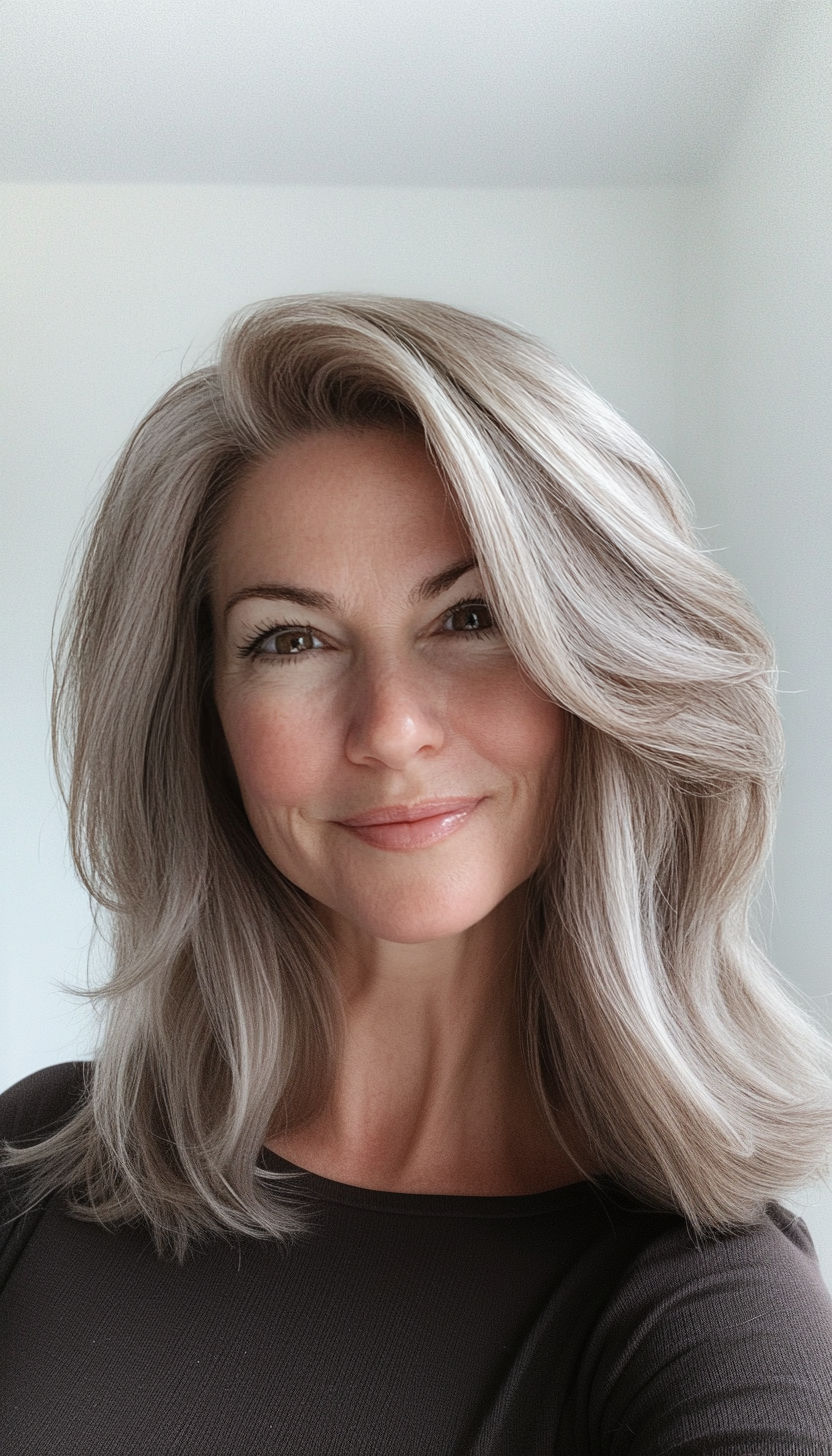 27. Layered Shoulder-Length Cut in Soft Ash Brown (Modern Hairstyles For Women Over 50) - Modern Hairstyles For Women Over 50