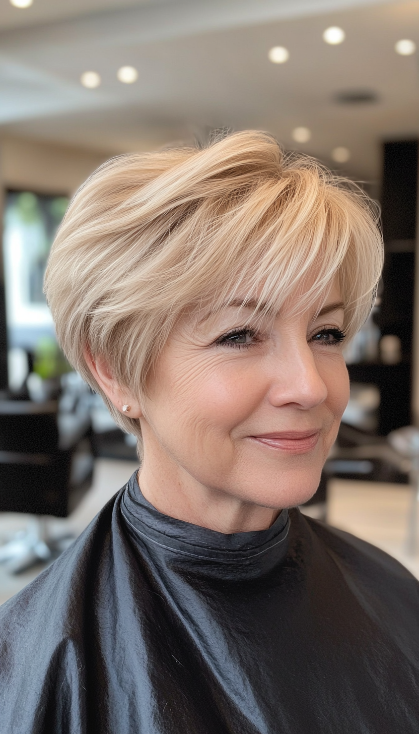 24. Short Wispy Pixie in Sand Blonde (Short Haircuts Women Over 60) - Short Haircuts Women Over 60