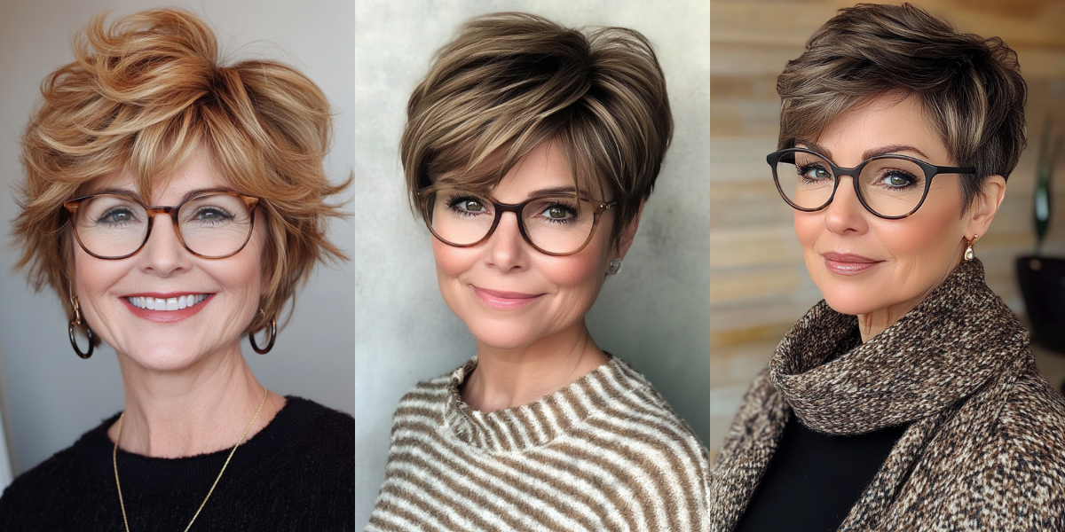 26 Stylish Short Hairstyles for Women Over 60 With Glasses 2025