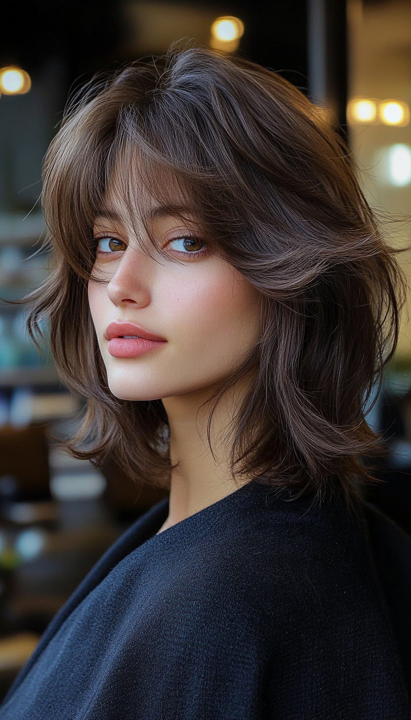 3. Soft Shag with Ash Brown Highlights (Haircuts For Fluffy Hair) - Haircuts For Fluffy Hair