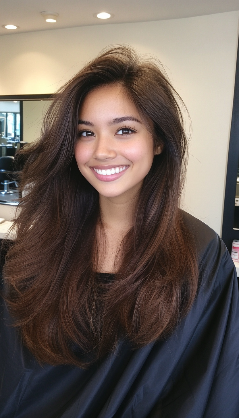 23. Long Flowing Locks in Espresso Brown (Haircuts For Fluffy Hair) - Haircuts For Fluffy Hair