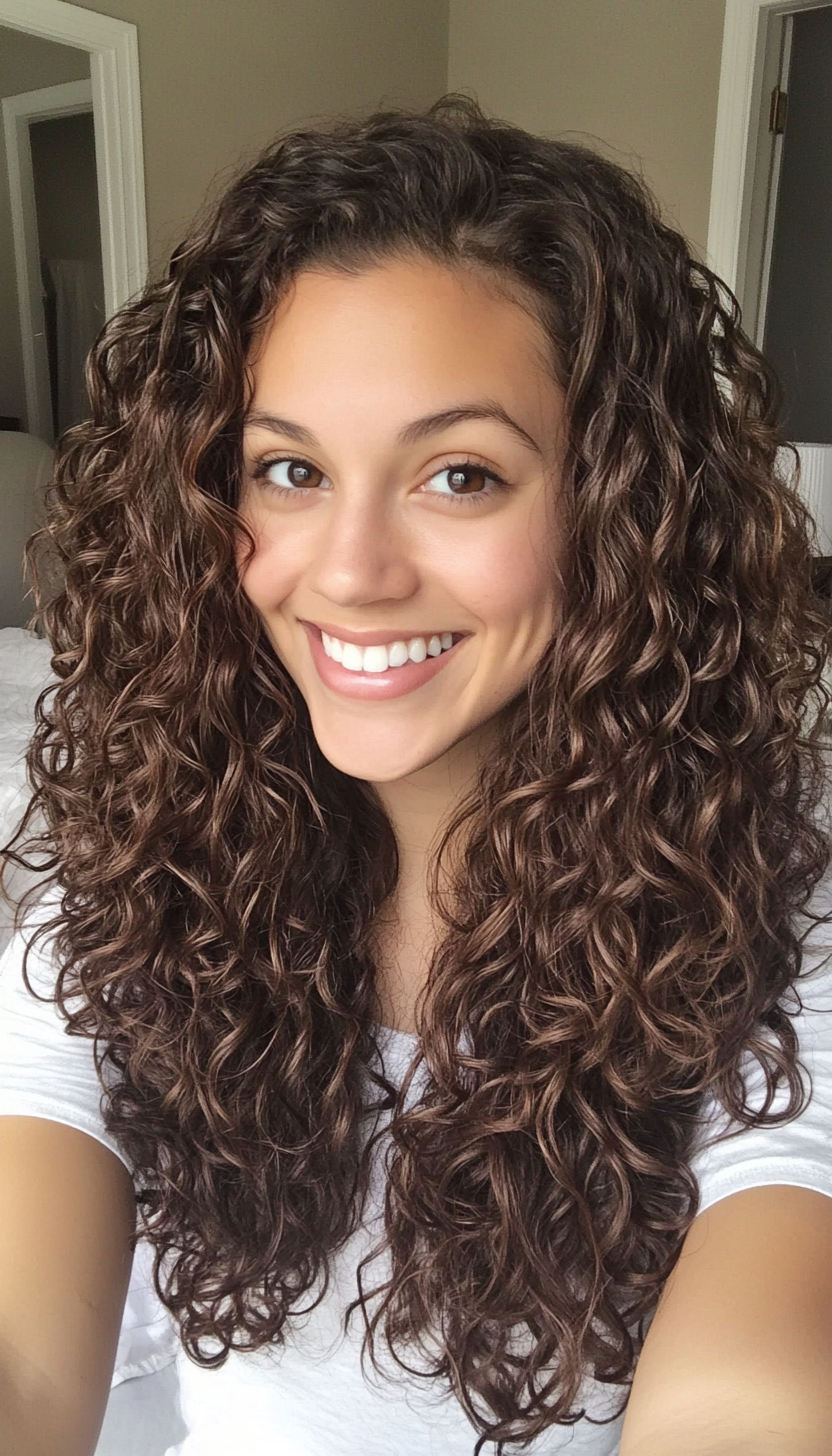 25. Face-Framing Curls in Deep Walnut (Haircuts For Fluffy Hair) - Haircuts For Fluffy Hair