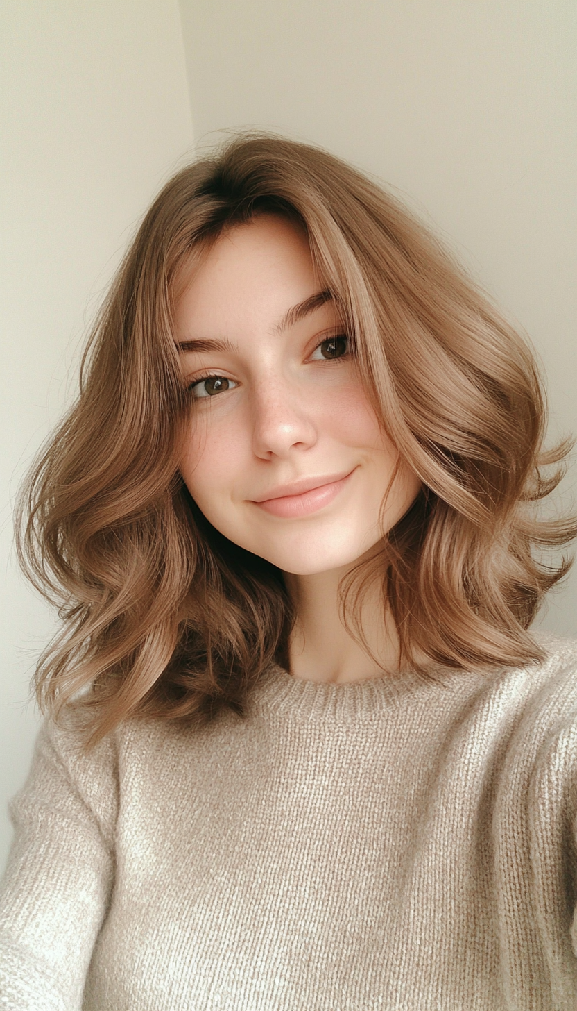 26. Softly Angled Cut in Ash Brown (Haircuts For Fluffy Hair) - Haircuts For Fluffy Hair