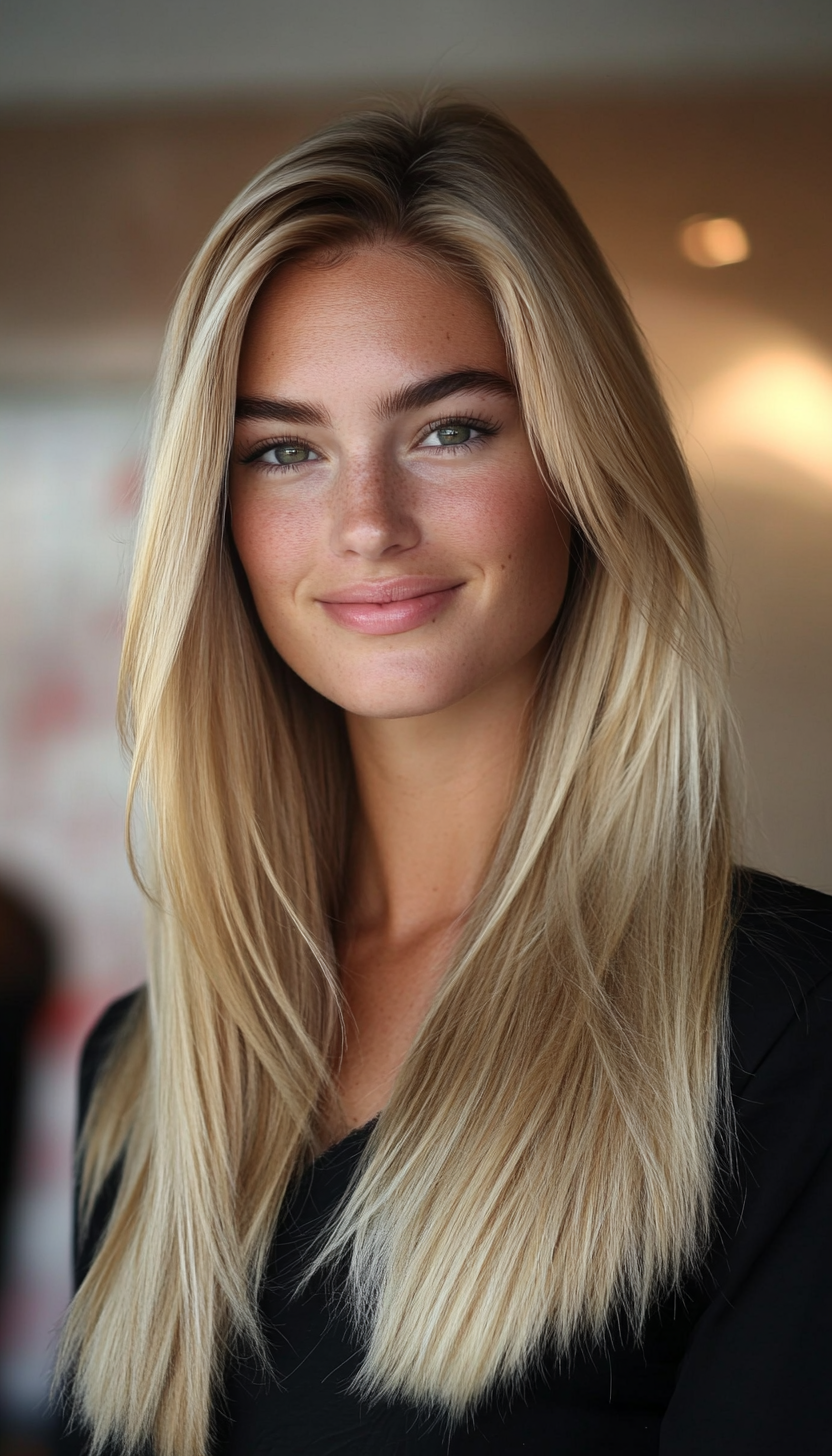 7. Cool Wheat Blonde Precision Cut (Straight Blonde Hairstyles) - Straight Blonde Hairstyles