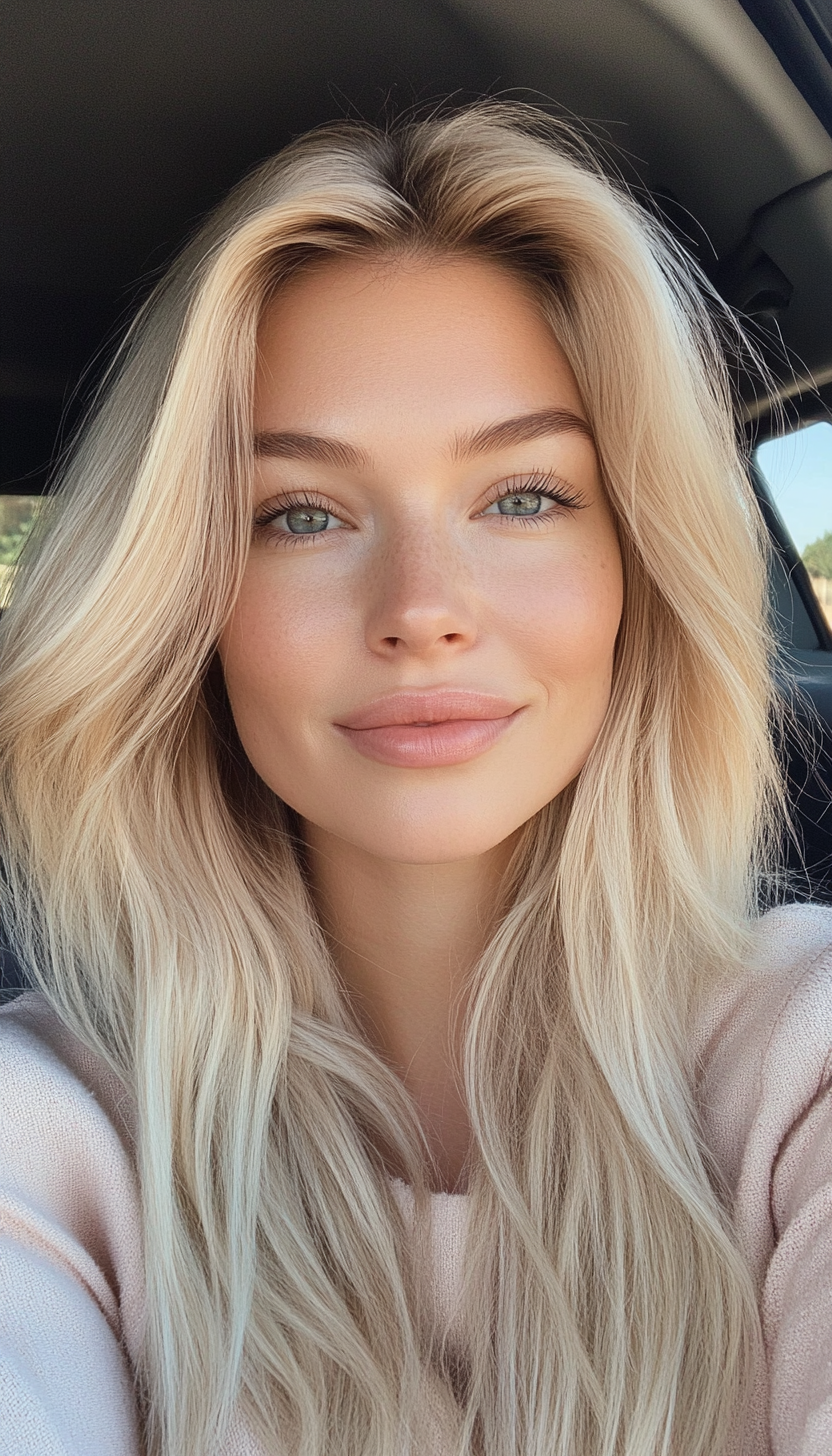 9. Beige Blonde Collarbone Cut (Straight Blonde Hairstyles) - Straight Blonde Hairstyles