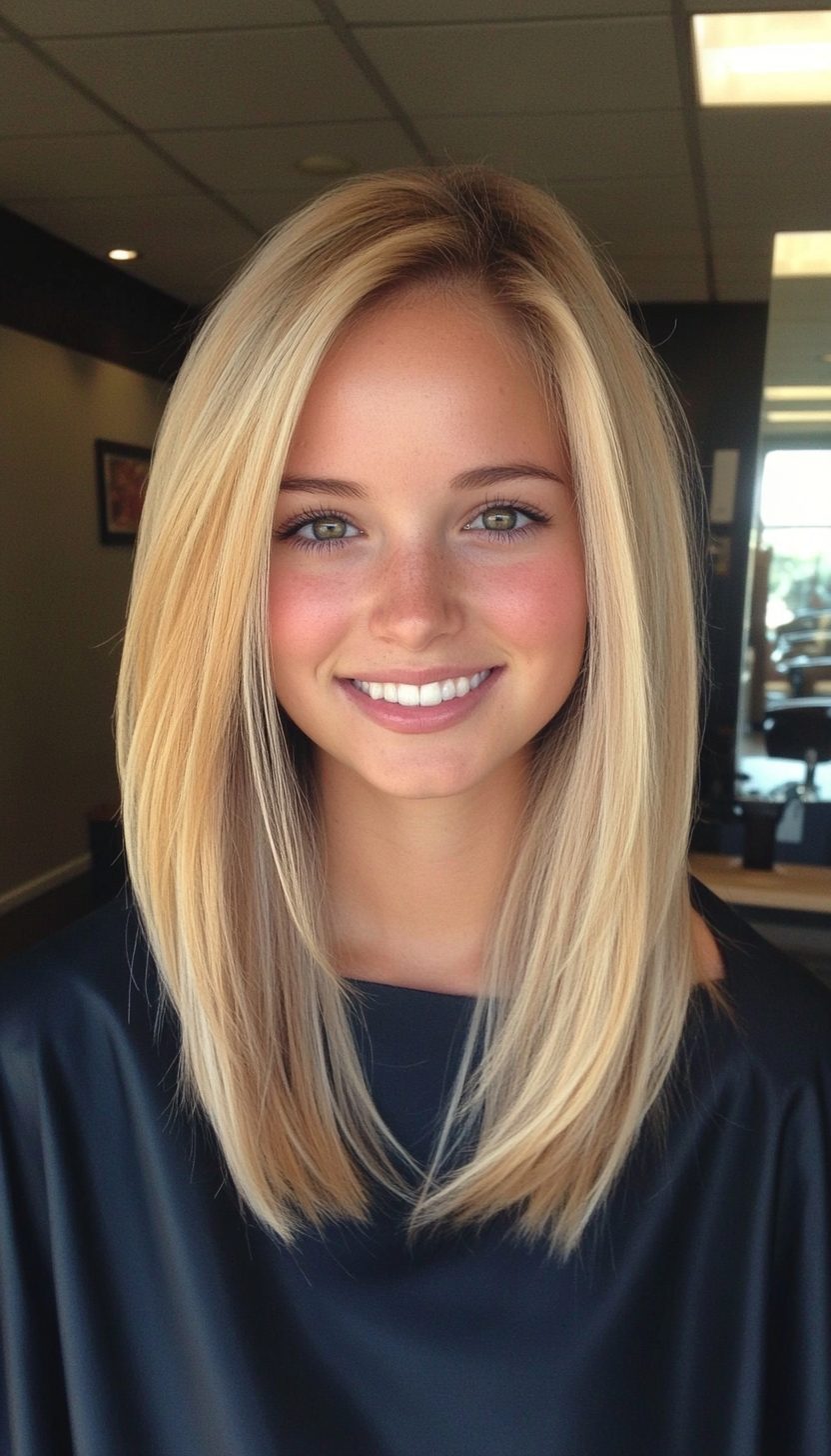 21. Neutral Honey Blonde Simple Cut (Straight Blonde Hairstyles) - Straight Blonde Hairstyles