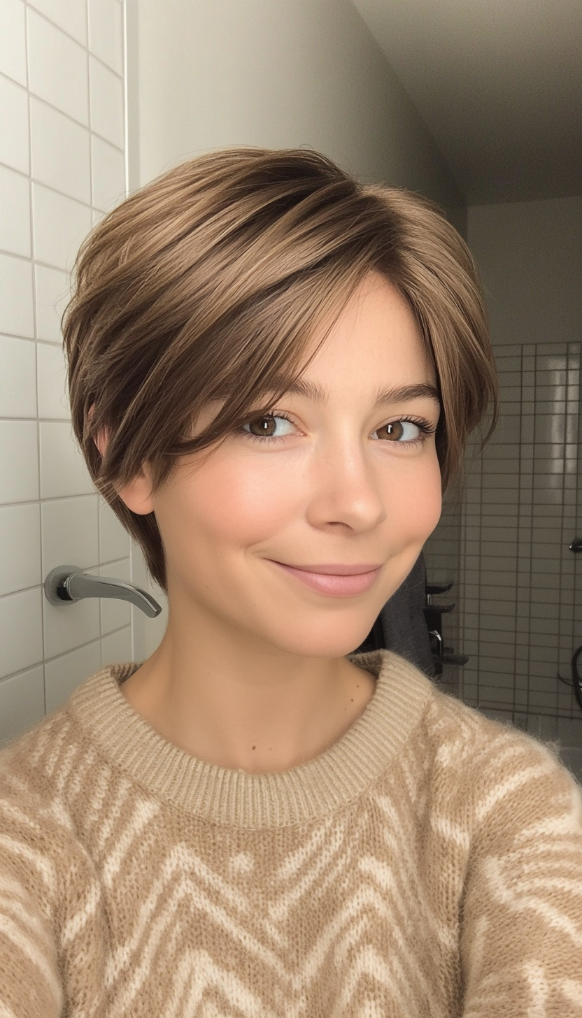 1. Softly Layered Pixie in Ash Brown (Short Hairstyles With Layers) - Short Hairstyles With Layers