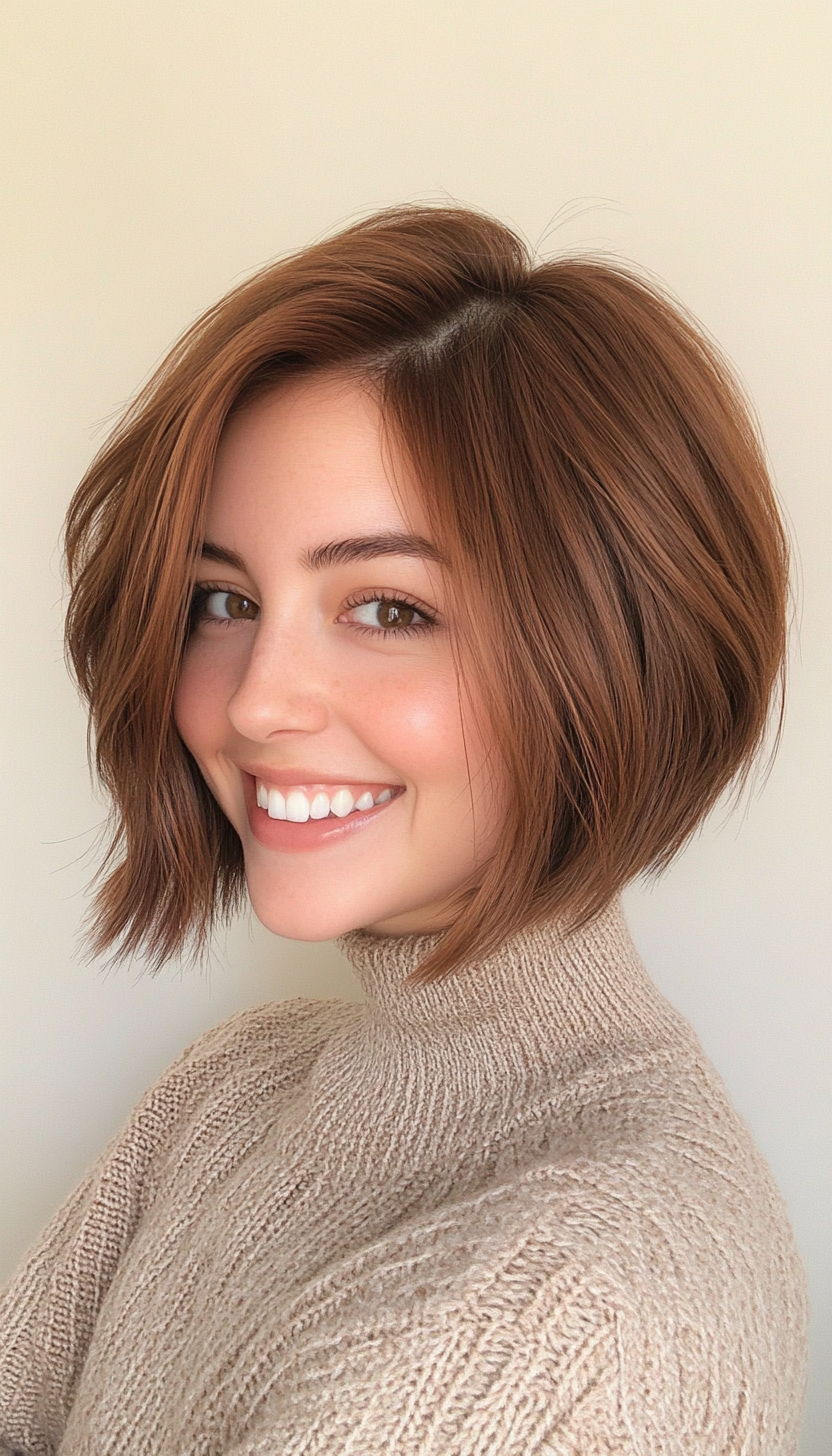 2. Feathered Bob in Chestnut Brown (Short Hairstyles With Layers) - Short Hairstyles With Layers