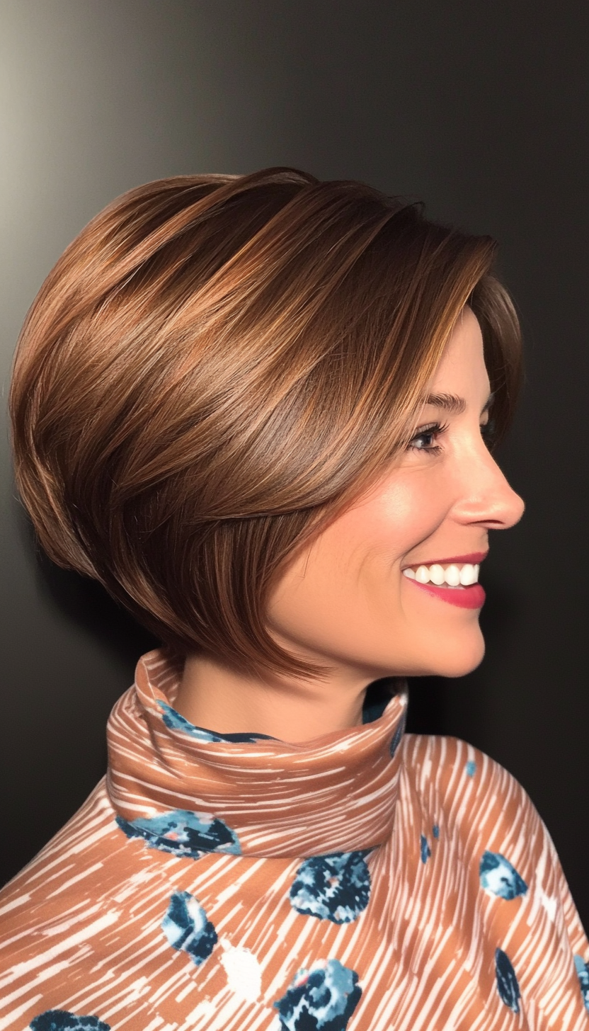 8. Classic Short Bob in Warm Auburn (Short Hairstyles With Layers) - Short Hairstyles With Layers