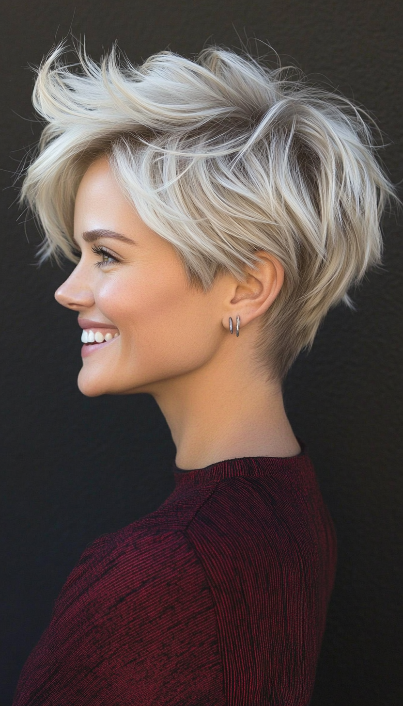 18. Tousled Pixie Cut in Ash Blonde (Short Hairstyles With Layers) - Short Hairstyles With Layers