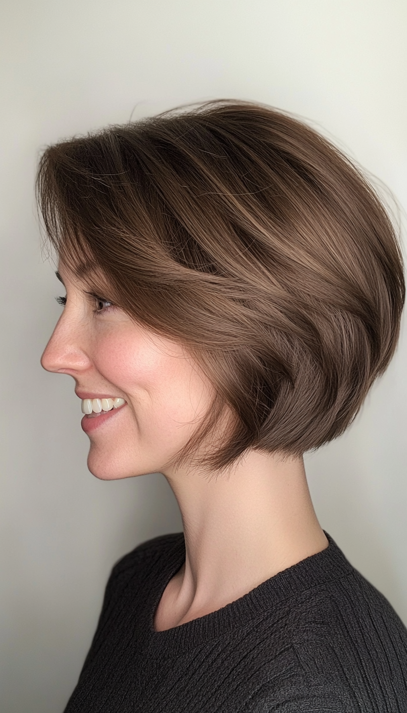 23. Flipped-Out Bob in Medium Ash Brown (Short Hairstyles With Layers) - Short Hairstyles With Layers