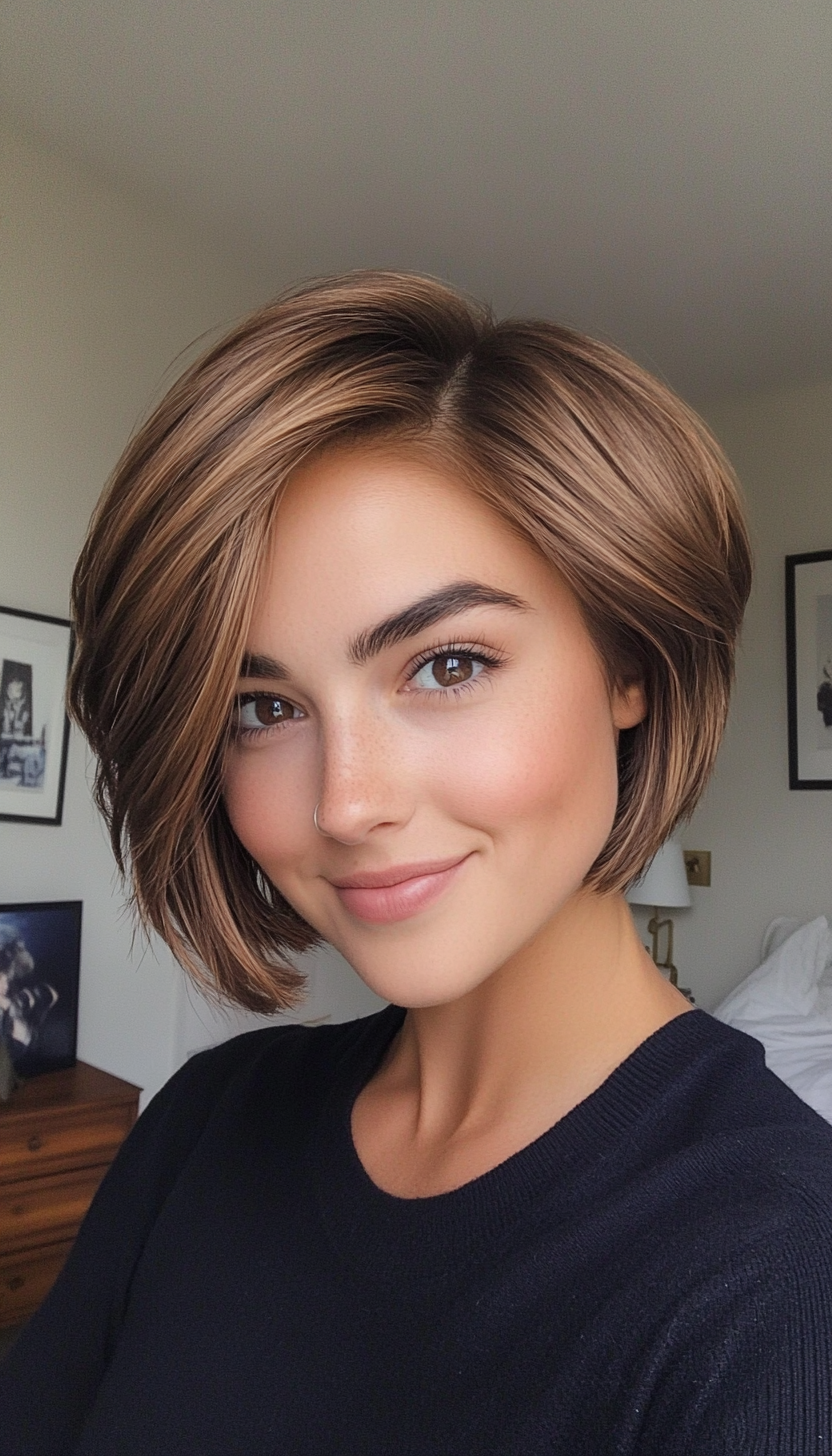 25. Classic Pageboy Cut in Warm Golden Brown (Short Hairstyles With Layers) - Short Hairstyles With Layers