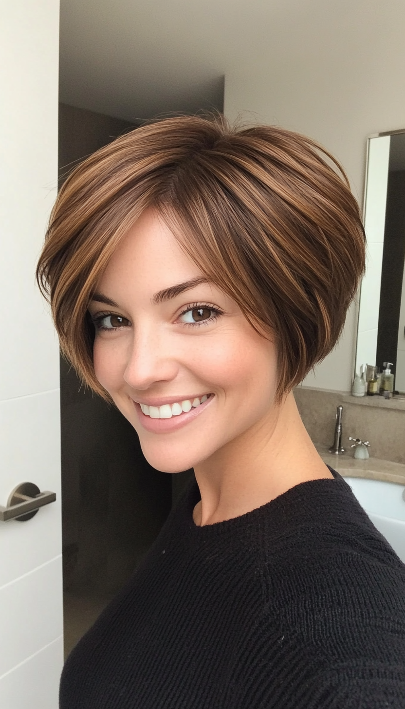 27. Layered Pixie Bob in Deep Walnut Brown (Short Hairstyles With Layers) - Short Hairstyles With Layers