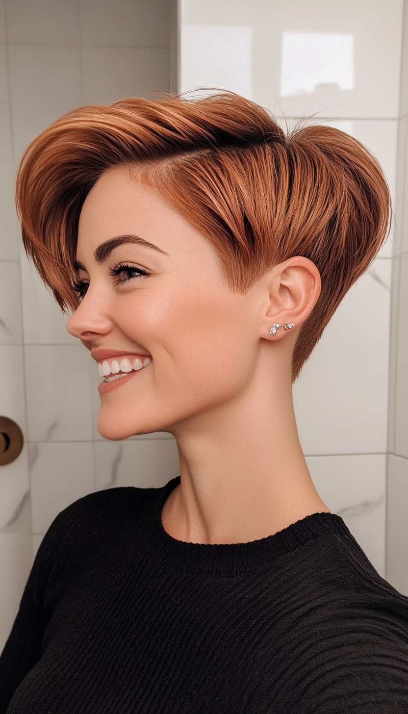 16. Asymmetrical Pixie with Soft Copper Undertones (Hairstyles For Work) - Hairstyles For Work