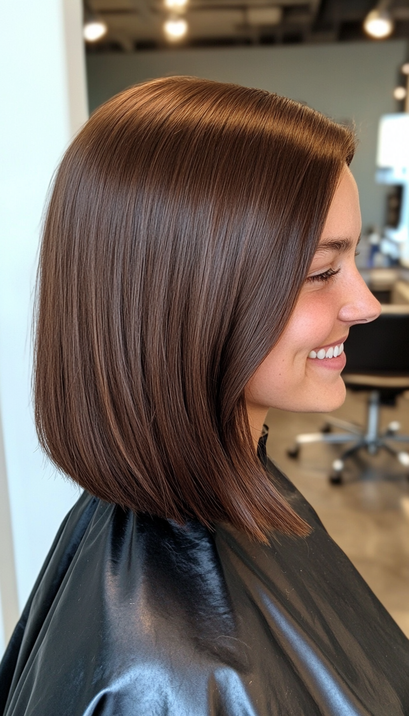 17. Neatly Trimmed Shoulder-Length Cut in Warm Brunette (Hairstyles For Work) - Hairstyles For Work