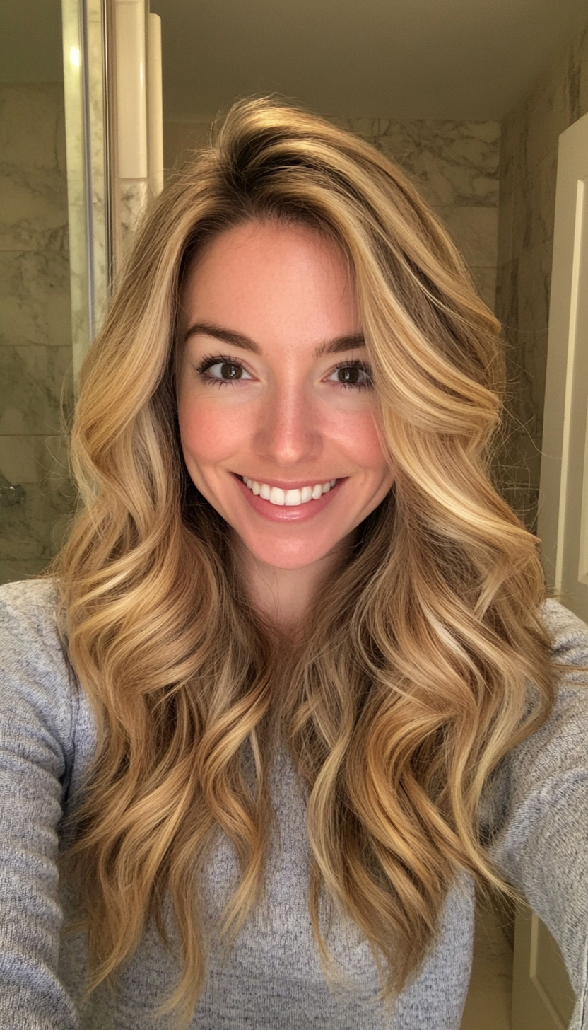 23. Long Layered Waves in Soft Golden Blonde (Hairstyles For Work) - Hairstyles For Work