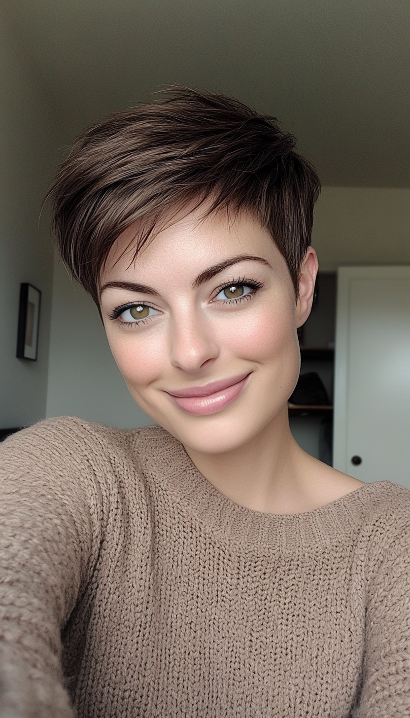 7. Classic Short Pixie in Neutral Brown (Short Pixie Haircuts) - Short Pixie Haircuts