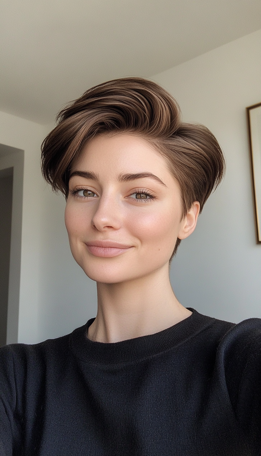 26. Sculpted Pixie in Espresso Brown (Short Pixie Haircuts) - Short Pixie Haircuts