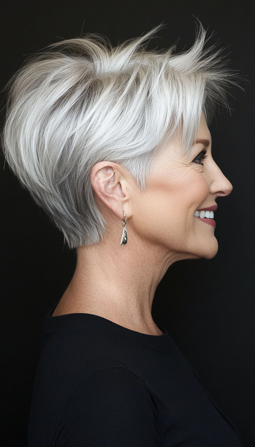1. Soft Pixie with Silver Ash Blonde (Hairstyles For Women Over 60 With Thin Hair) - Hairstyles For Women Over 60 With Thin Hair