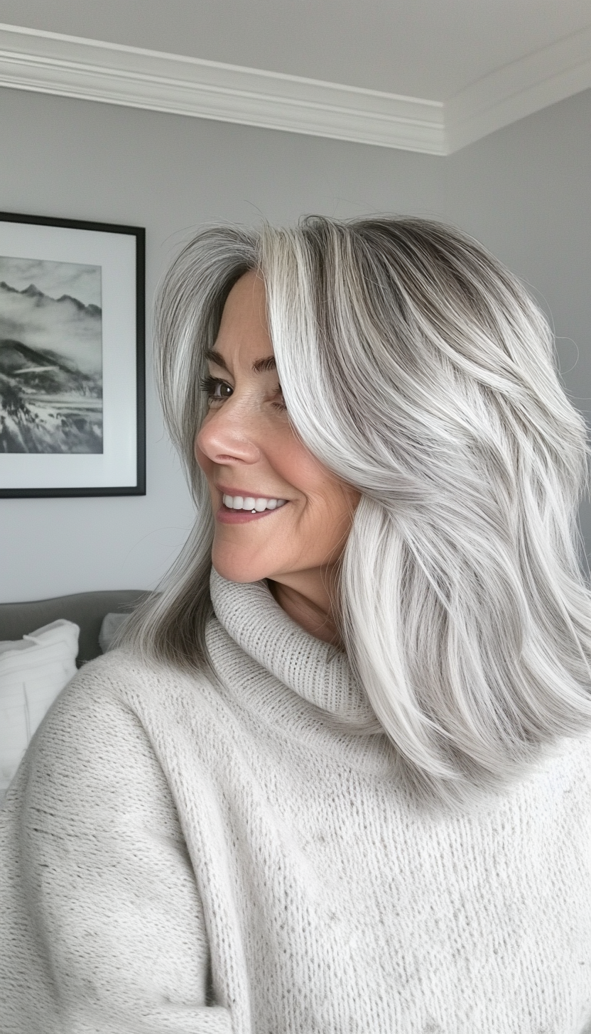22. Modern Shag with Soft Silver Gray (Hairstyles For Women Over 60 With Thin Hair) - Hairstyles For Women Over 60 With Thin Hair