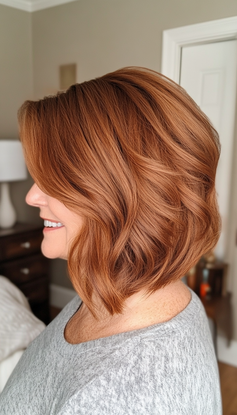 12. Choppy Bob in Soft Auburn (Hairstyles For Women Over 70) - Hairstyles For Women Over 70
