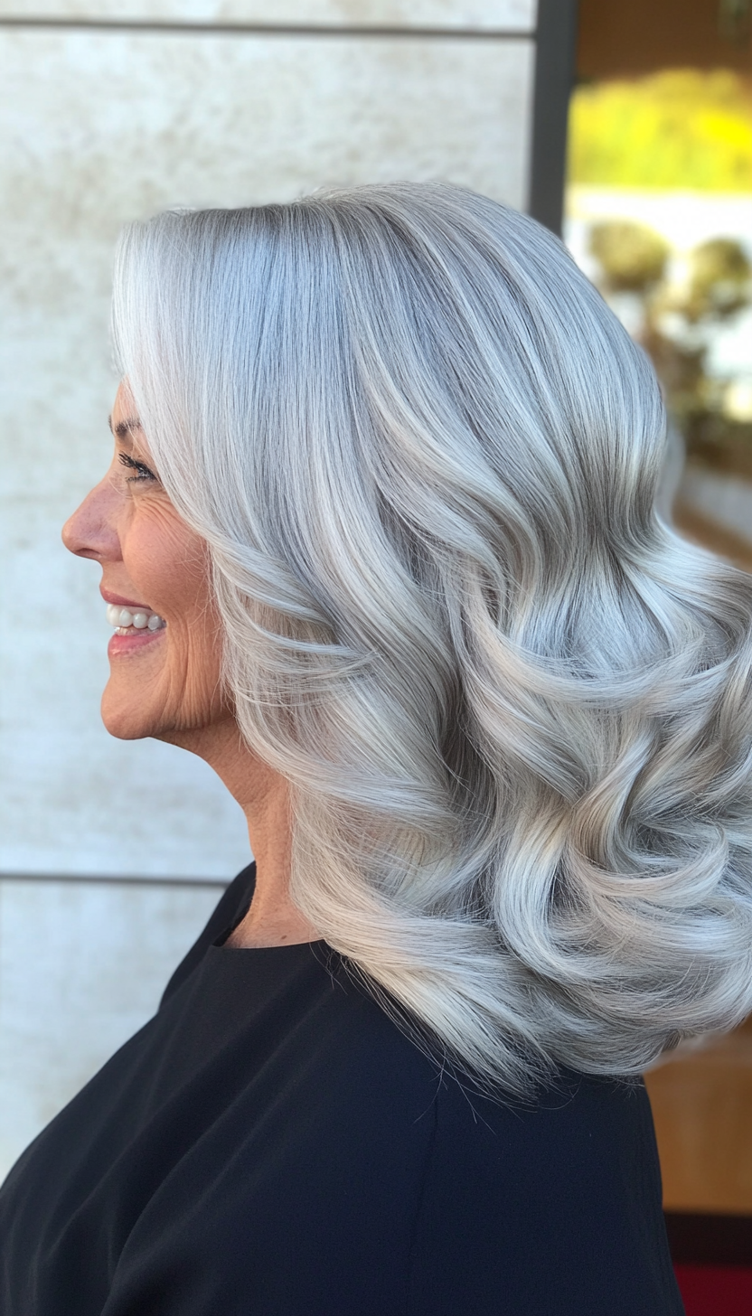 22. Classic Soft Waves in Silver Blonde (Hairstyles For Women Over 70) - Hairstyles For Women Over 70