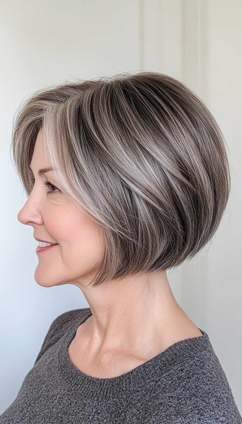 21. Layered Pixie Bob in Dark Ash Blonde (Bob Hairstyles For Older Women) - Bob Hairstyles For Older Women