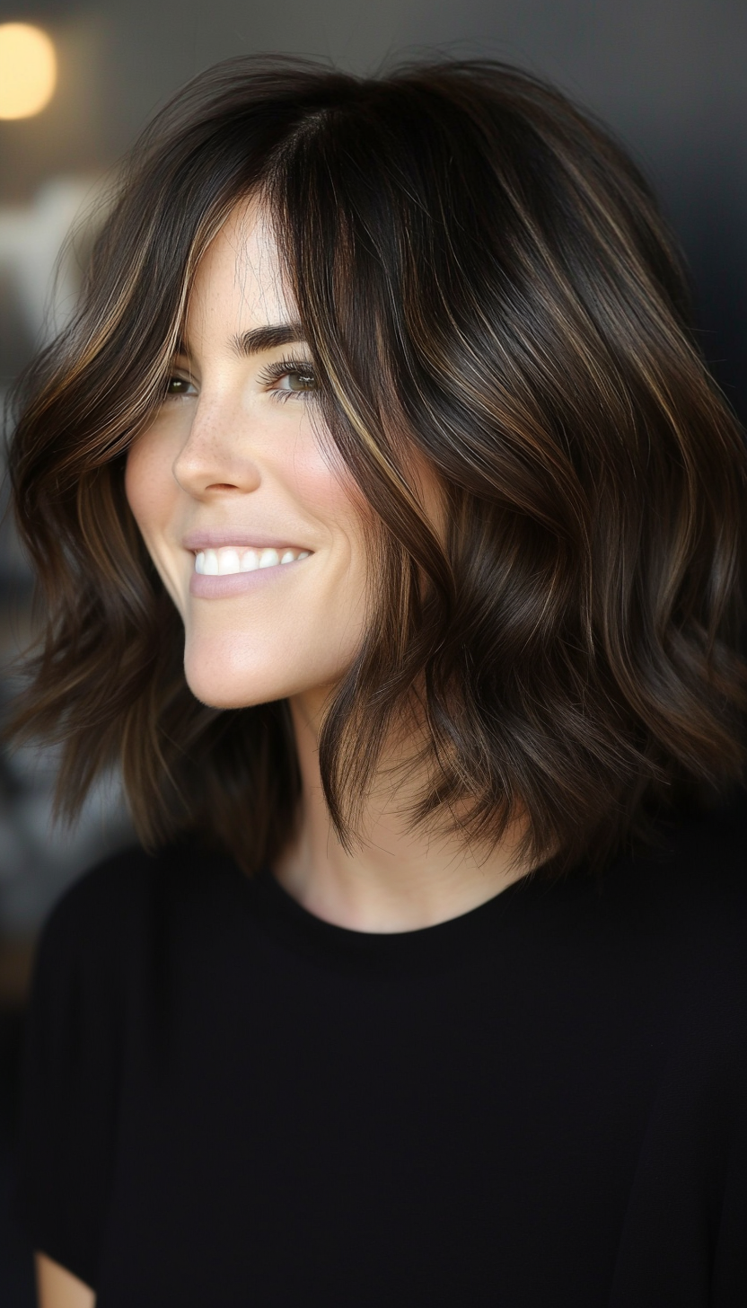 4. Textured Shag in Dark Walnut (Medium Layered Haircuts) - Medium Layered Haircuts