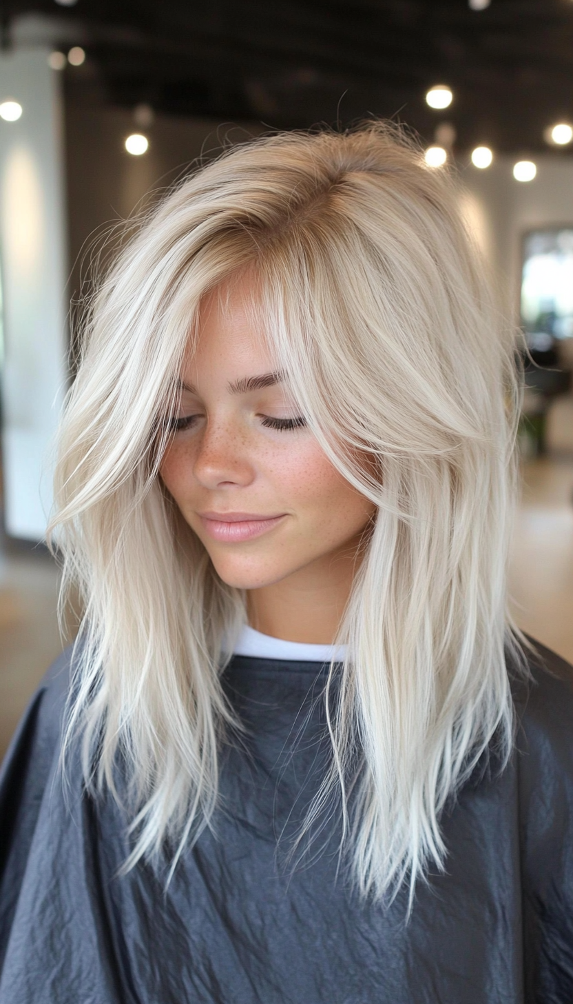 15. Tousled Layers in Ash Blonde (Medium Layered Haircuts) - Medium Layered Haircuts