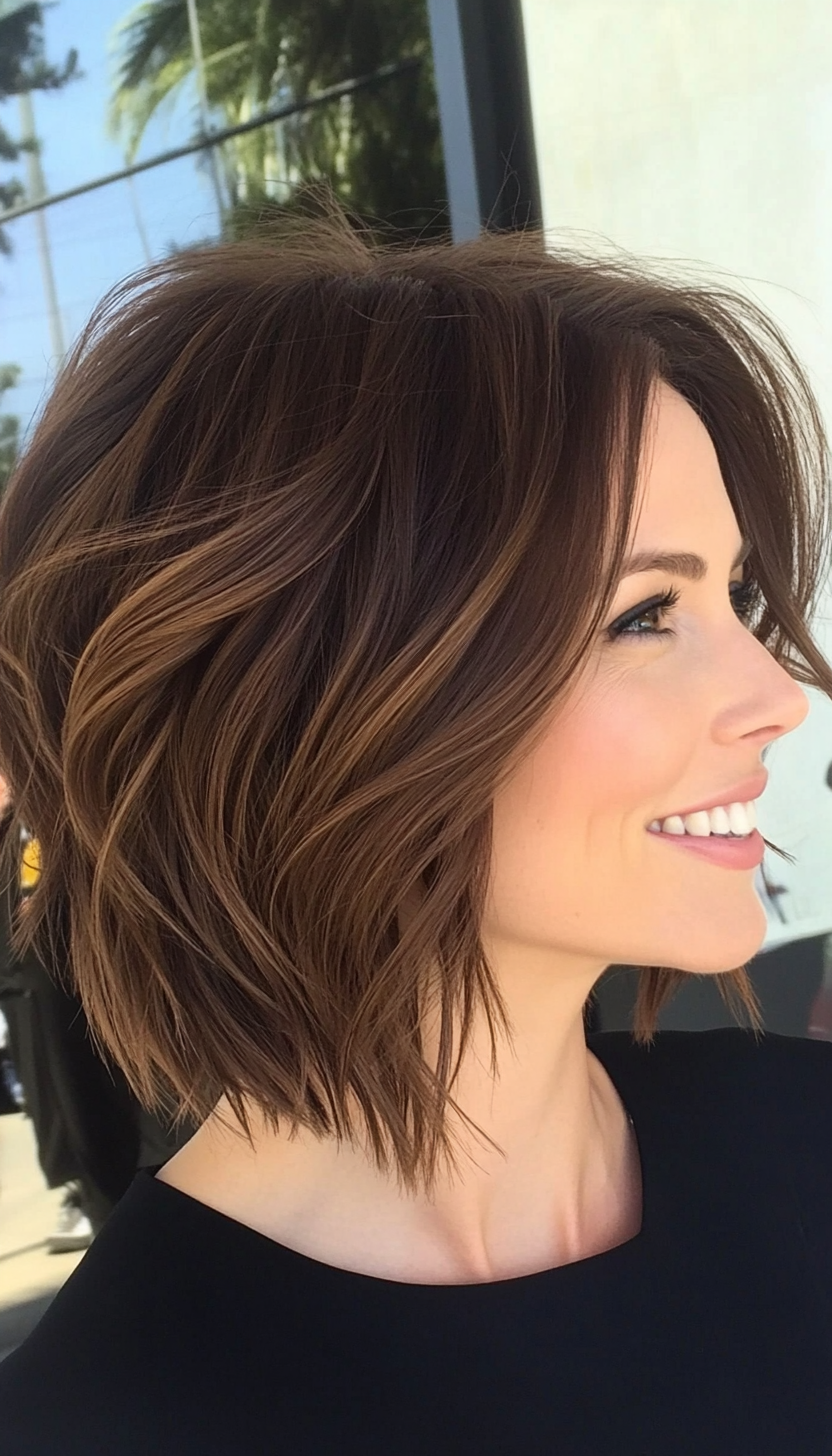 17. Choppy Layers in Chestnut Brown (Medium Layered Haircuts) - Medium Layered Haircuts