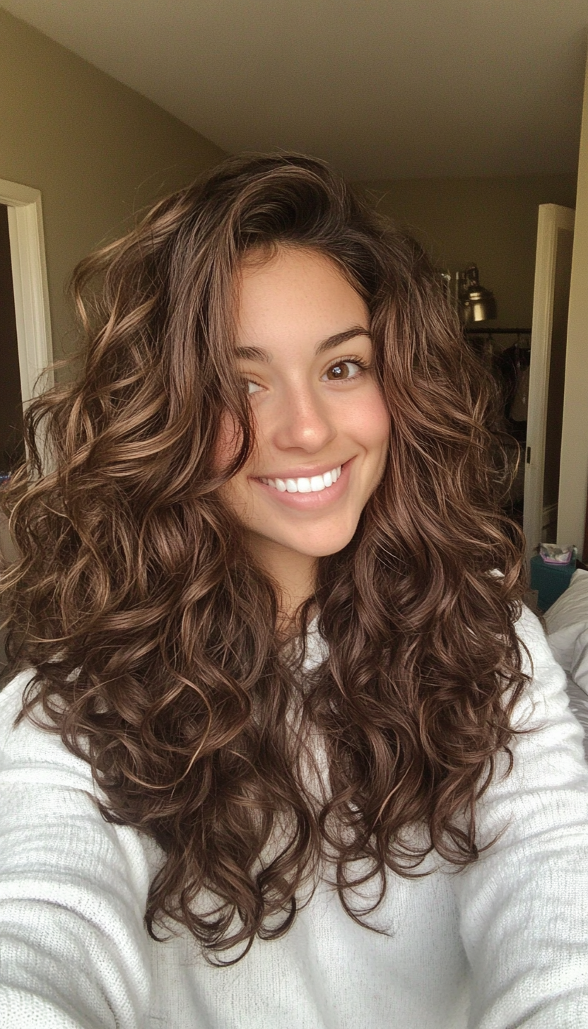 21. Lush Layered Curls in Chocolate Brown (Medium Layered Haircuts) - Medium Layered Haircuts