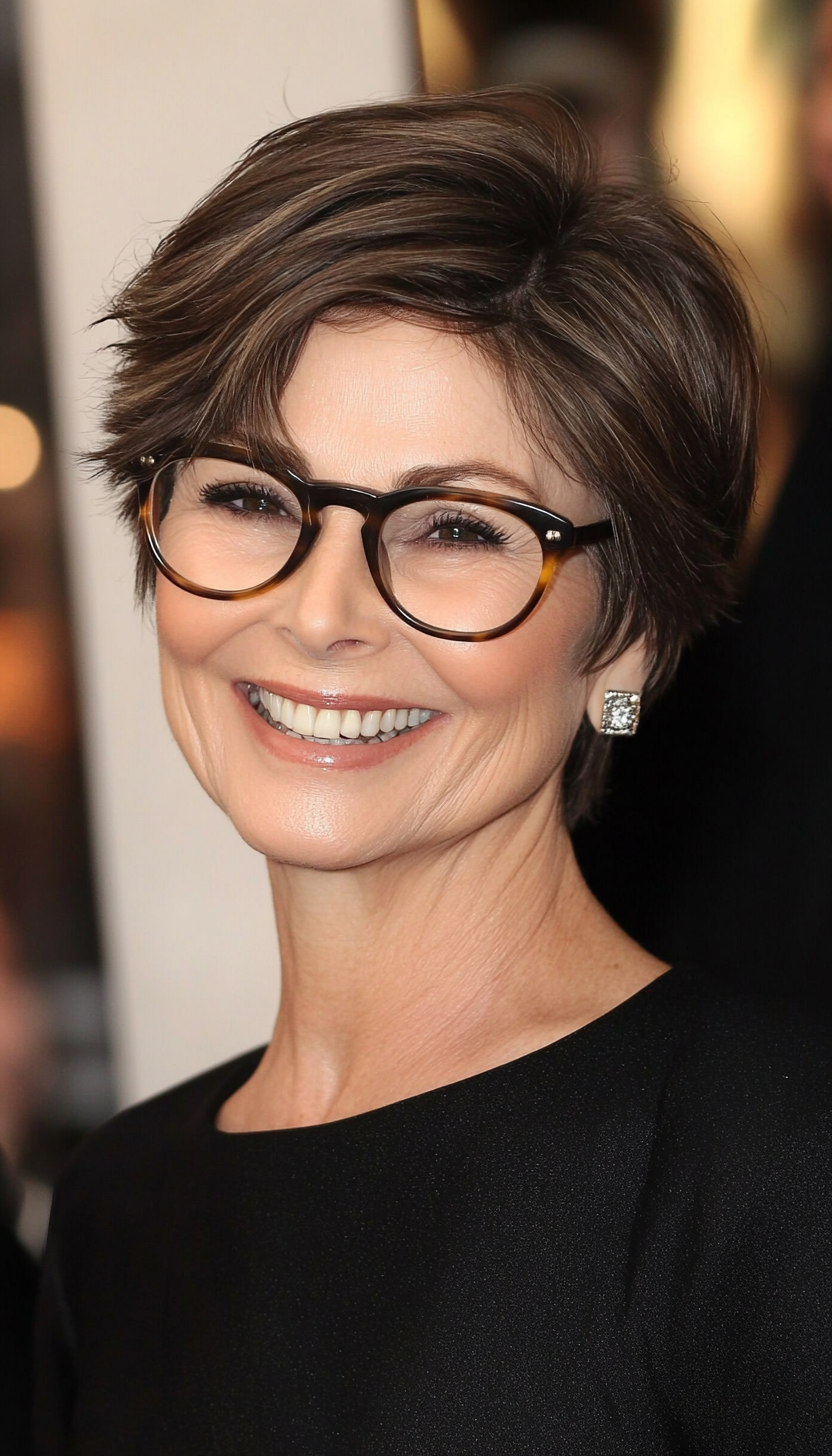 5. Espresso Tapered Cut (Short Hairstyles For Women Over 70 With Glasses) - Short Hairstyles For Women Over 70 With Glasses