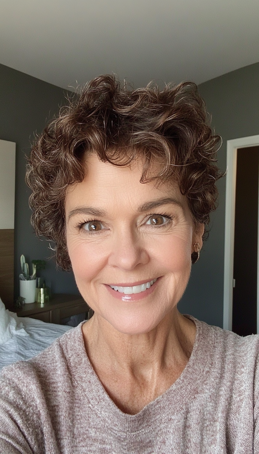 3. Soft Curly Pixie (Pixie Hairstyles Women Over 60) - Pixie Hairstyles Women Over 60