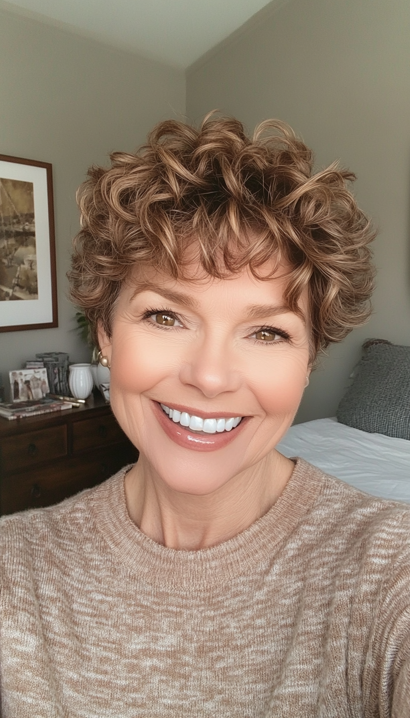 16. Tousled Pixie - Honey Blonde (Short Hairstyles For Older Women With Thin Hair) - Short Hairstyles For Older Women With Thin Hair