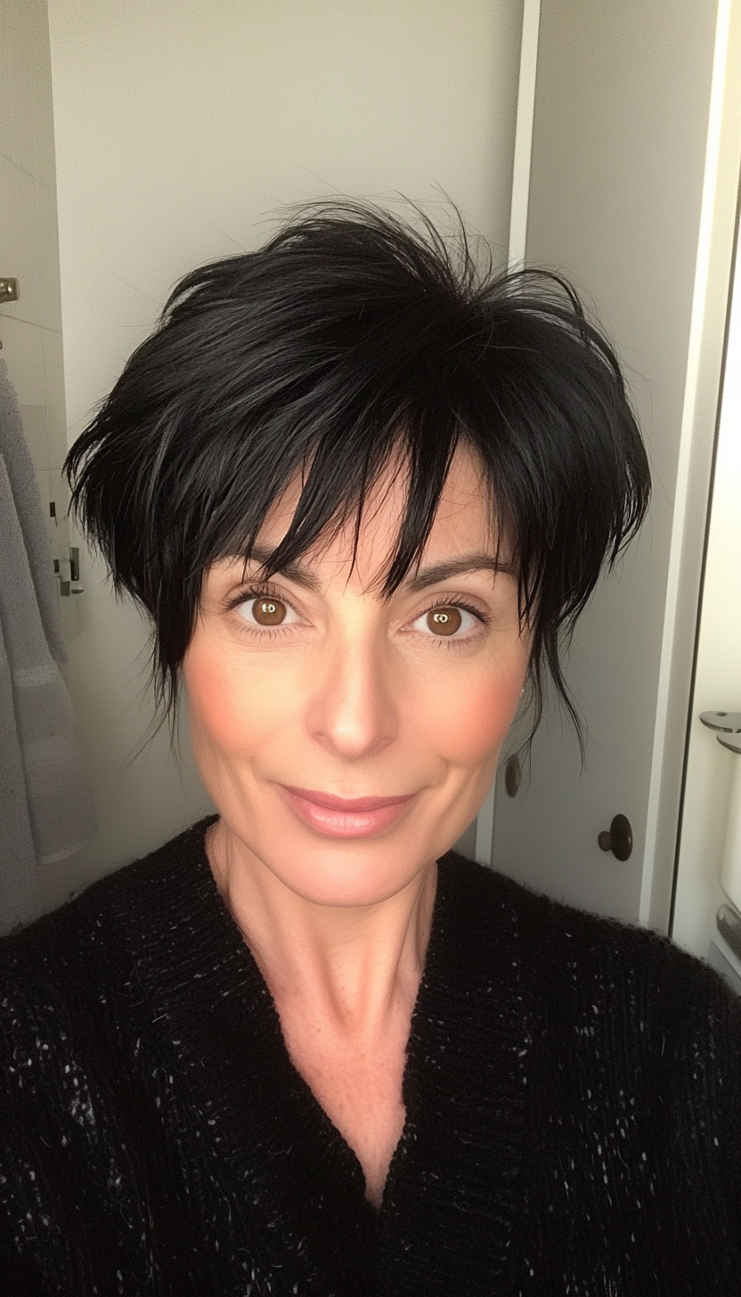 19. Minimalist Crop - Black (Short Hairstyles For Older Women With Thin Hair) - Short Hairstyles For Older Women With Thin Hair