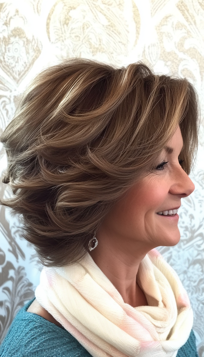 21. Curled Lob - Soft Brown (Short Hairstyles For Older Women With Thin Hair) - Short Hairstyles For Older Women With Thin Hair